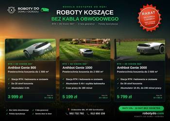 Robot koszący Anthbot serii Genie 800, 1000 i 3000. Raty 0%