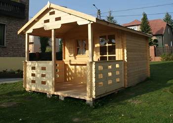 Domek drewniany Grześ z tarasem 3x5 balik 28mm