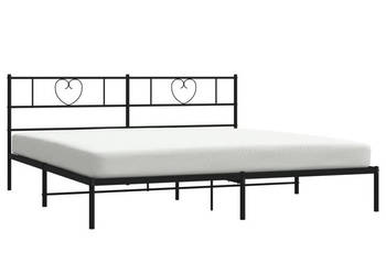 Łóżko Metalowe Czarne Rama Łóżka Ze Stelażem 183x213 cm WM-355468