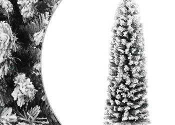 vidaXL Smukła sztuczna choinka pokryta śniegiem, zielona, 150 (SKU:320953)