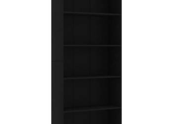 5-poziomowy regał czarny 80x30x189 cm materiał drewnopochodny WM-801027