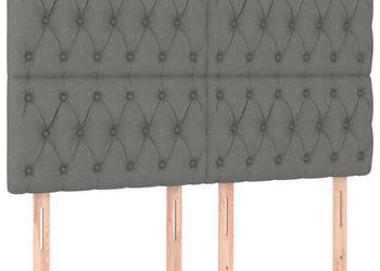 Zagłówek do łóżka z LED ciemnoszary 160x7x118/128 cm tkanina WM-3122767