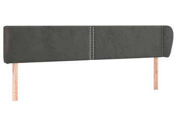 Zagłówek uszak ciemnoszary 203x23x78/88 cm aksamitny WM-3117071