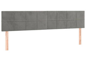 Zagłówek do łóżka z LED jasnoszary 160x5x78/88 cm aksamit WM-3121666