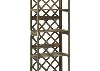 Kratka ogrodowa z półkami szara 55x30x140 cm drewno jodłowe WM-316410
