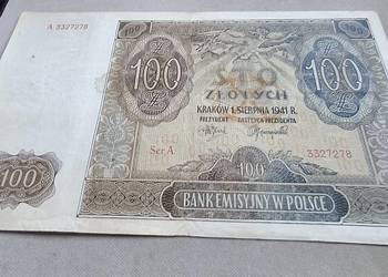 POLSKA-100 ZŁ-1941 r-SERIA-A-3327278 -CAŁY