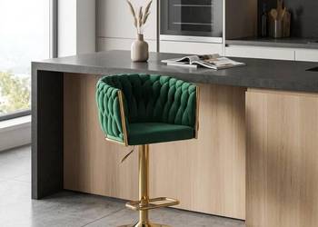 Obrotowy Hoker Tapicerowany Rosa-B Zielony, Wysyłka 24H, Dostawa 0zł!