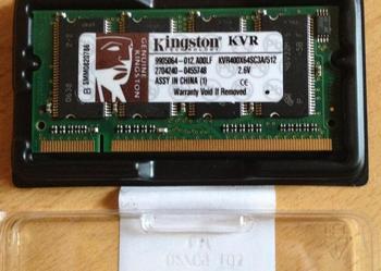 Pamięć Kingston SODIMM DDR 512 MB PC3200 do laptopa