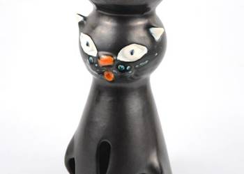 Kot świecznik węgierska ceramika artystyczna lata 60te 24cm Kot świecznik węgierska ceramika artystyczna lata 60te 24cm