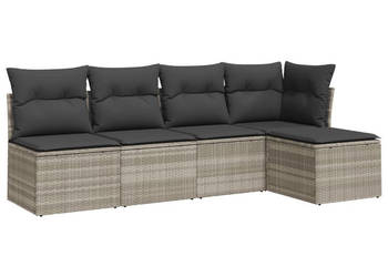 5-cz. zestaw mebli do ogrodu poduszki jasnoszary rattan PE WM-3249361