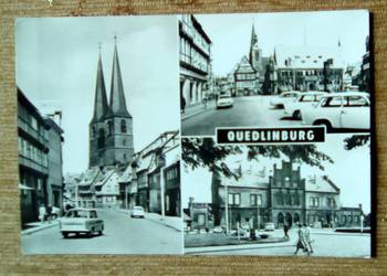 WIDOK NA MIASTO QUEDLINBURG NAD RZEKĄ BODE