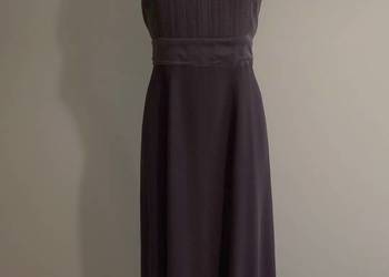 Sukienka Długa Jedwabna 100% Naturalny Jedwab Wieczorowa Burgundowa L