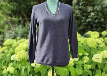 Sweter wełniany Mango Violeta plus size S L 40 wełna modal granatowy