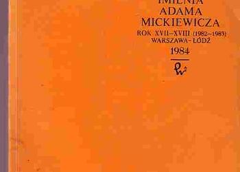(3079) ROCZNIK 1984 TOWARZYSTWA LITERACKIEGO IMIENIA ADAMA MICKIEWICZA