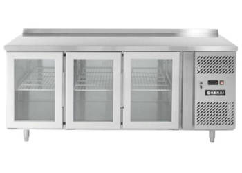 Stół Chłodniczy Barowy 3-Drzwiowy Przeszklony 420l Hendi 233436
