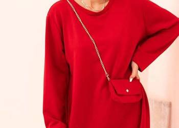 Sukienka damska wiskozowa Plus Size z torebką na łańcuszku