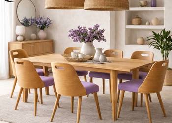 Krzesło Drewniane Tapicerowane Liliowy KDD-77