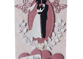 Kartki Pamiątka Ślub Para Młoda Biel – Czerń W Ramce B6