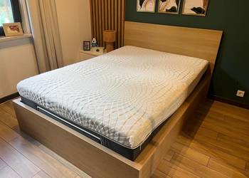 Łóżko IKEA MALM 140x200 z materacem  JYSK DREAMZONE GOLD S95 Hybrid