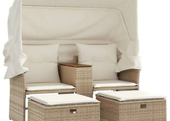 vidaXL 2-os. sofa ogrodowa z zadaszeniem i stołkami(SKU:365802)