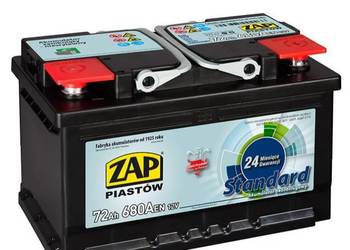 Akumulator ZAP Standard 72Ah 680A PRAWY PLUS