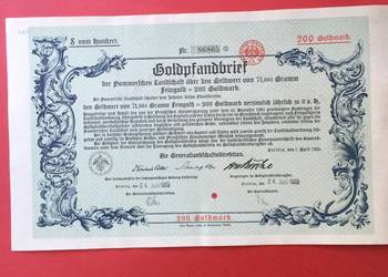 ( 12 ) Papiery wartościowe 200 goldmark