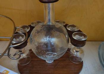 Karafka Globus + 6 kieliszków By les Verres Vintage / Retro stojak – Zabrze