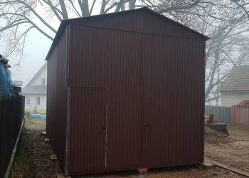 Blaszana montowana hala 4×7m-ciemnobrązowa matowa