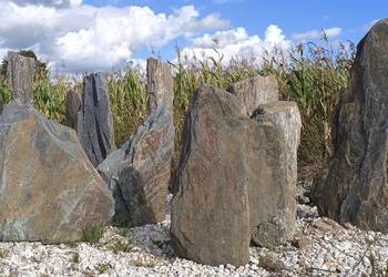 Szpile ogrodowe. Palisady, monolity. Tablice kamienne.