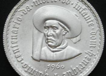 Portugalia 5 escudos 1960 - Henryk Żeglarz - srebro - st 1/2