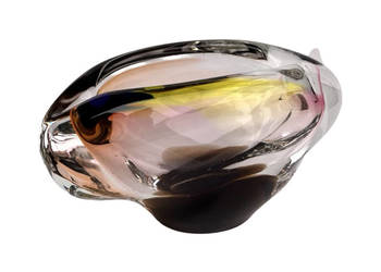 Popielniczka szklana, proj. Jozef Rozinek, Borocrystal Nový Bor Czechy 1970