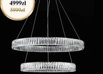 Żyrandol nowoczesny srebrny kryształowy glamour okrągły