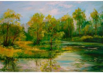 Nad wodą obraz olejny 63cm-97cm