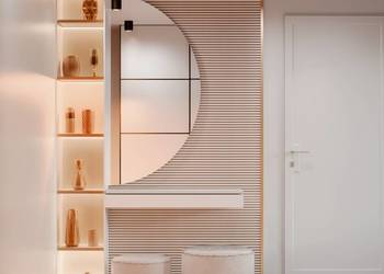 Lustro PENELOPE – półokrągłe lustro dekoracyjne w stylu minimalistycznym