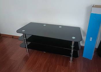 Stolik RTV szklany czarny