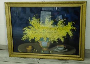 Piękny obraz martwa natura kwiaty Marian Szczerbiński