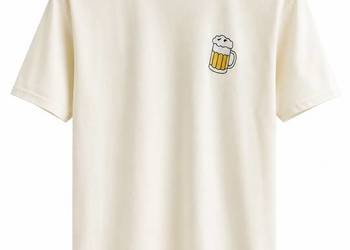 Koszulka bawełniana z haftem kufel , Logo, T-shirt