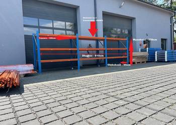 Regał magazynowy na wymiar H250 G55cm L610cm do hali magazynowej sklepu