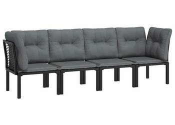 vidaXL 4-cz. zestaw wypoczynkowy do ogrodu, czarno - szary(SKU:362802)