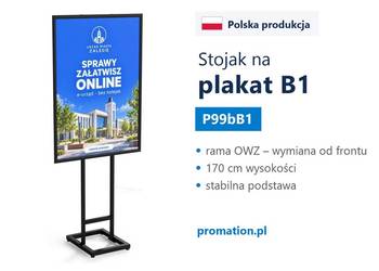 Czarny stojak na plakat B1 OWZ – wolnostojący ekspozytor 170 cm
