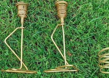 Świeczniki aluminiowe + uchwyt, retro, pamiątka PRL,vinted.