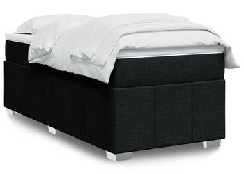 Łóżko kontynentalne z materacem czarne tkanina 90x190 cm WM-3285437