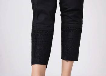 Indyjskie spodnie cygaretki czarne S 36 M 38 bawełna salwar