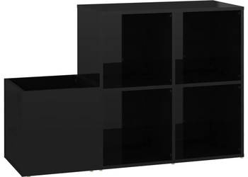 Szafka na buty czarna z połyskiem 105x355x70 cm WM-808258