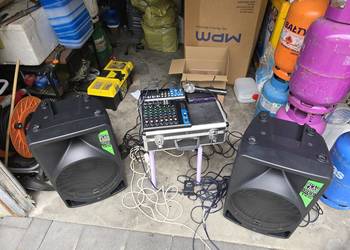 Zestaw nagłośnieniowy kolumny aktywne + mikser Yamaha Mg10+ osprzęt