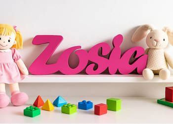 Zosia Imię dziecka Napis z drewna 30cm litera 3D Do Postawienia Grubość 2cm