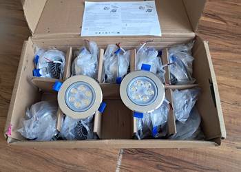 nowe aluminiowe lampy do zabudowy 20 szt. moc 3W średnica zew 8,5, wew 6,5