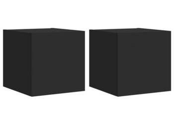 Ścienne szafki TV z LED 2 szt. czarne 305x35x30 cm WM-837221