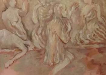 Monika Krechowicz Mnisi 2 Około 65x 55, technika olejna na płótnie