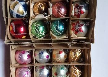 stare szklane bombki vintage PRL